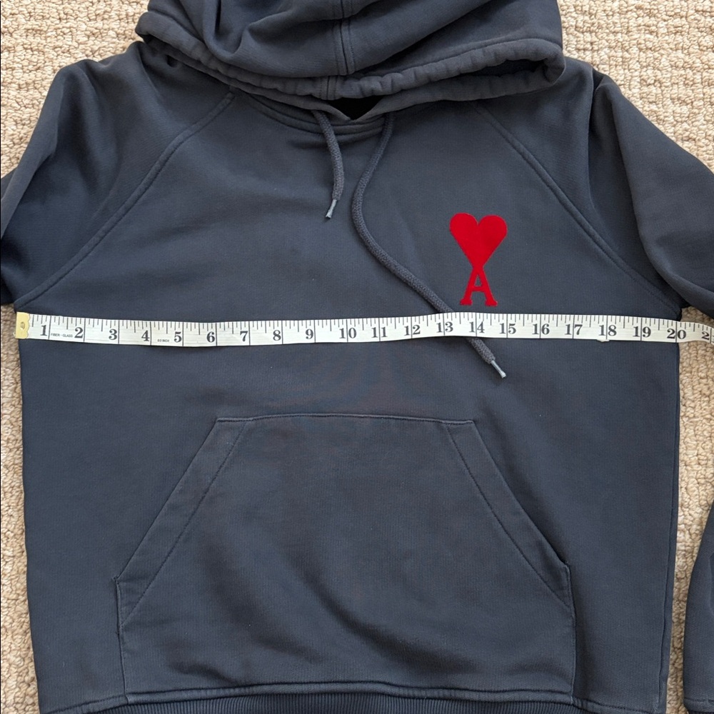 Ami Black Hoodie with Red Heart Logo - Men - Picture 5 of 8